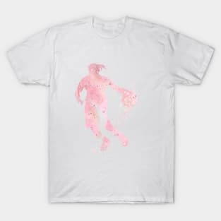 Basketball Dribble Sport Girl Watercolor T-Shirt